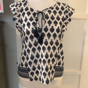 Blue an white blouse